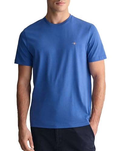 GANT Herren REG Shield SS T-Shirt, Rich Blue, Medium von GANT