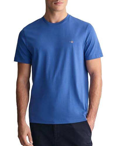 GANT Herren REG Shield SS T-Shirt, Rich Blue, S von GANT