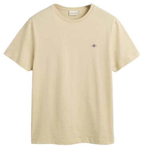 GANT Herren REG Shield SS T-Shirt, Silky BEIGE, Medium von GANT