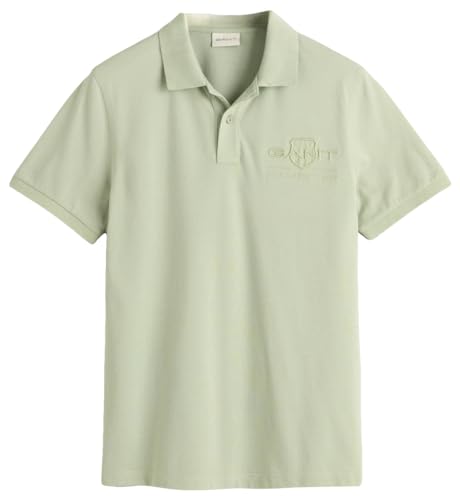 GANT Herren REG Tonal Shield SS Rugger, Milky Matcha, L von GANT