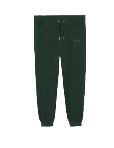 GANT Herren REG Tonal Shield Sweatpants Lässige Hose, Tartan Green, 27-32 von GANT