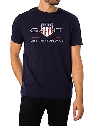 GANT Herren Reg Archive Shield T-shirt T Shirt, Evening Blue, M EU von GANT