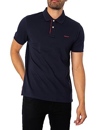 GANT Herren Reg Contrast Pique Rugger Polohemd, Evening Blue, 3XL EU von GANT