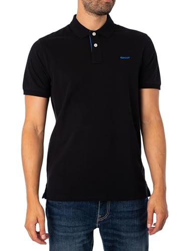 Gant Herren Reg Contrast Pique Rugger Polohemd, Schwarz, M EU von GANT