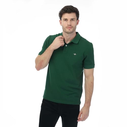 GANT Herren Reg Emb Archive Shield Polohemd, Juniper Green, XXL EU von GANT