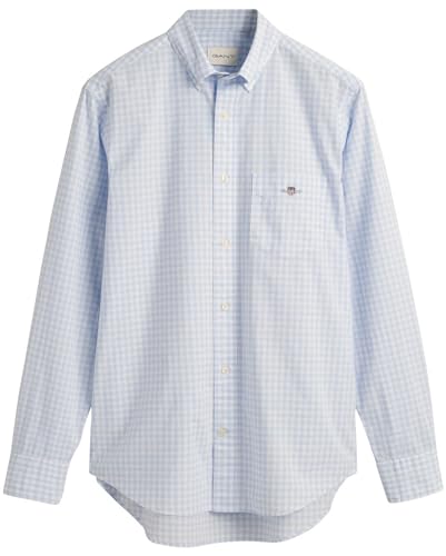 GANT Herren Reg Poplin Gingham Shirt Klassisches Hemd, Light Blue, 3XL EU von GANT