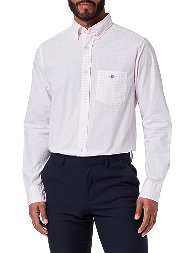 GANT Herren Reg Poplin Gingham Shirt Klassisches Hemd, Light Pink, 3XL EU von GANT