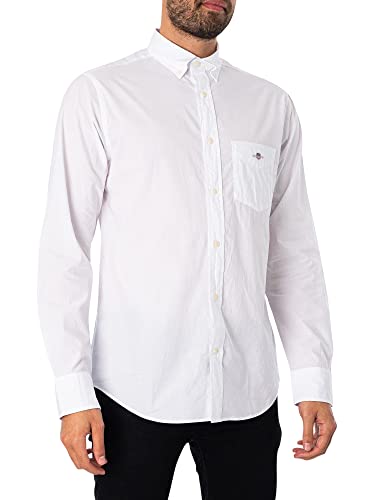 GANT Herren Reg Poplin Shirt Klassisches Hemd, Weiß, L EU von GANT