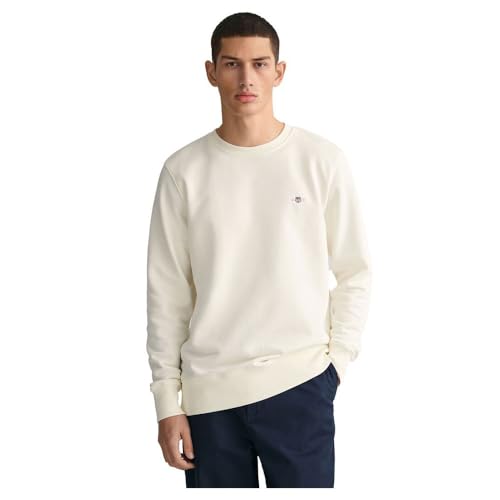 GANT Herren Reg Shield C-neck Sweatshirt, Eggshell, XL EU von GANT