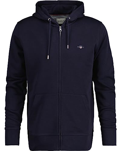 GANT Herren Reg Shield Full Zip Hoodie Kapuzenpullover, Evening Blue, 3XL EU von GANT