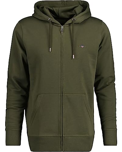 GANT Herren Reg Shield Full Zip Hoodie Kapuzenpullover, Juniper Green, 3XL EU von GANT