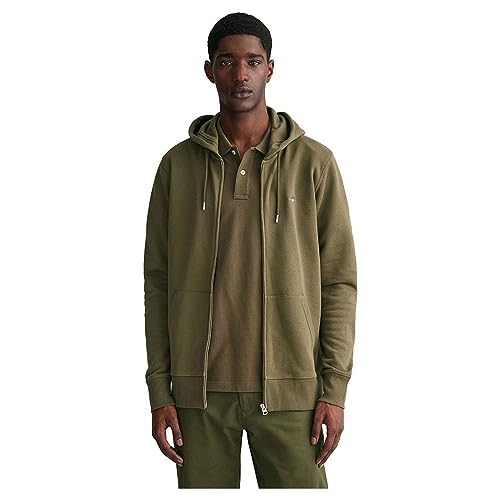 Gant Herren Reg Shield Full Zip Hoodie Kapuzenpullover, Juniper Green, L EU von GANT