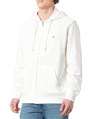 GANT Herren Reg Shield Full Zip Hoodie Sweatshirt, Eggshell, 3XL GANT Herren Reg Shield Full Zip Hoodie Sweatshirt, Eggshell, 3XL von GANT