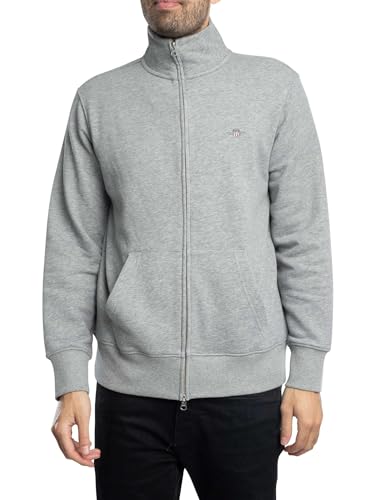 Gant Herren Reg Shield Full Zip Sweatshirt, Grey Melange, M EU Gant Herren Reg Shield Full Zip Sweatshirt, Grey Melange, M EU von GANT