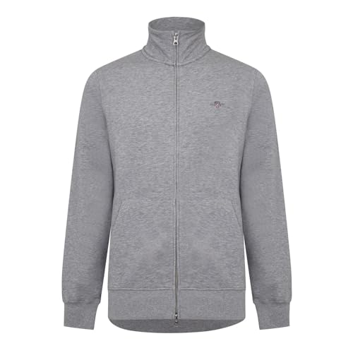 GANT Herren Reg Shield Full Zip Sweatshirt, Grey Melange, XL EU von GANT