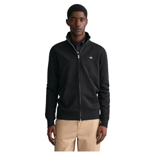 GANT Herren Reg Shield Full Zip Sweatshirt, Schwarz, XS EU von GANT