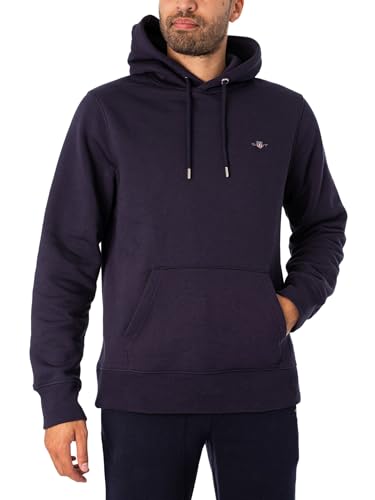 Gant Herren Reg Shield Hoodie Kapuzenpullover, Evening Blue, L EU von GANT