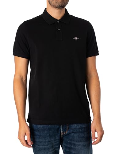 GANT Herren Reg Shield Pique Polohemd, Schwarz, 3XL EU von GANT