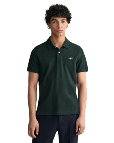 GANT Herren Reg Shield Pique Polohemd, Tartan Green, 3XL EU von GANT