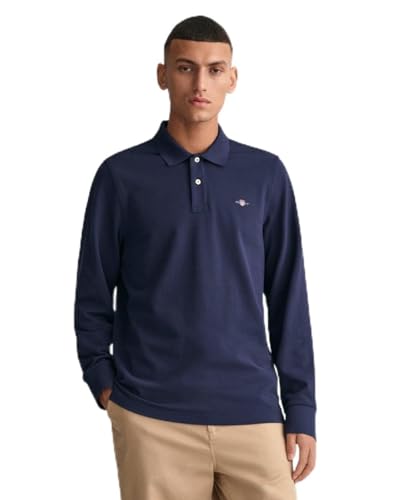 Gant Herren Reg Shield Pique Rugger Polohemd, Evening Blue, 3XL EU von GANT