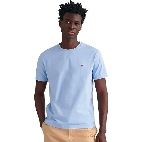 GANT Herren Reg Shield T-shirt T Shirt, Capri Blue, 3XL EU von GANT