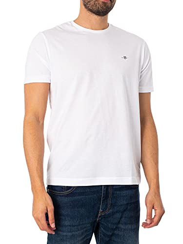 GANT Herren Reg Shield T-shirt T Shirt, Weiß, 4XL EU von GANT