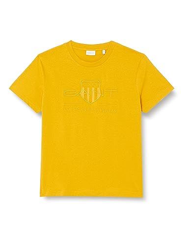 GANT Herren Reg Tonal Shield T-shirt T Shirt, Dark Mustard Yellow, L EU von GANT