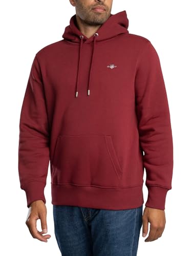 GANT Herren Regular Shield Pullover-Hoodie, Plumped Red, L von GANT