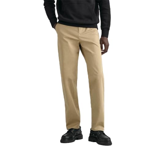 GANT Herren Regular Twill Chinos Klassische Hose, Dark Khaki, Standard von GANT