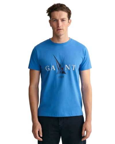 GANT Herren SAIL Logo T-Shirt, Day Blue, S von GANT