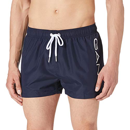 GANT Herren SC Lightweight Logo Swim Shorts Badehose, Marine, S von GANT
