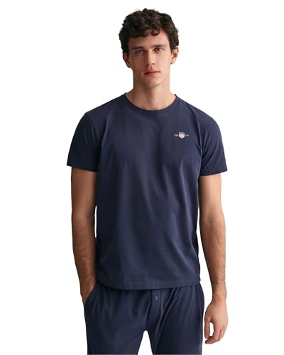 GANT Herren Shield Pajama T-Shirt, Evening Blue, Medium von GANT