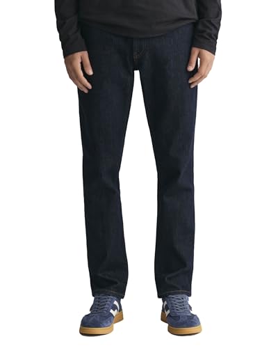 GANT Herren Slim Jeans, Dark Blue, 32W / 34L von GANT