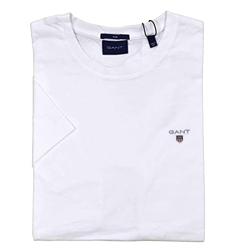 GANT Herren Slim ORIGINAL T-Shirt SCHMALE Passform, White, XXL von GANT