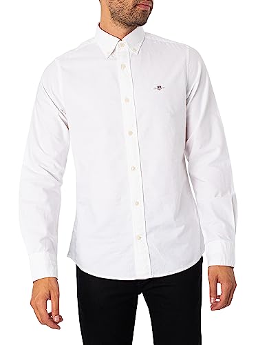 GANT Herren Slim Oxford Shirt Klassisches Hemd, White, M von GANT