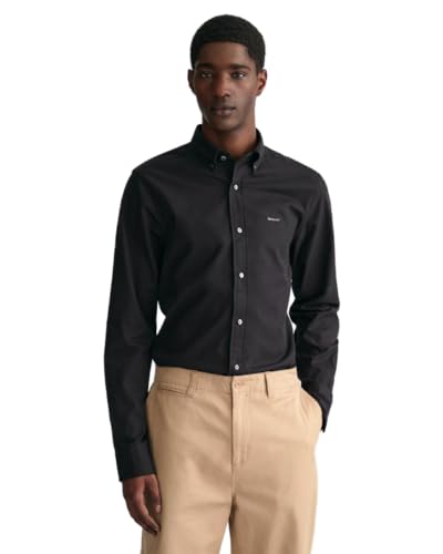GANT Herren Slim Pinpoint Oxford Shirt Klassisches Hemd, Schwarz, XXL EU von GANT