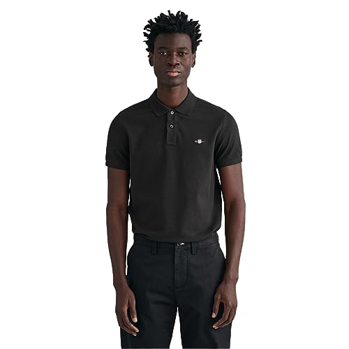 GANT Herren Slim Shield Pique Polohemd, Schwarz, 3XL EU von GANT