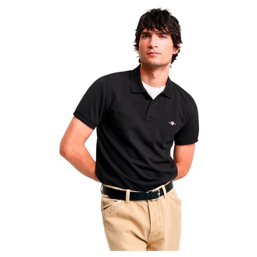 Gant Herren Slim Shield Pique Polohemd, Schwarz, XL EU Gant Herren Slim Shield Pique Polohemd, Schwarz, XL EU von GANT