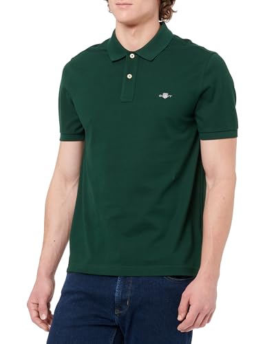 GANT Herren Slim Shield SS Pique Polo Polohemd, Grün, M von GANT