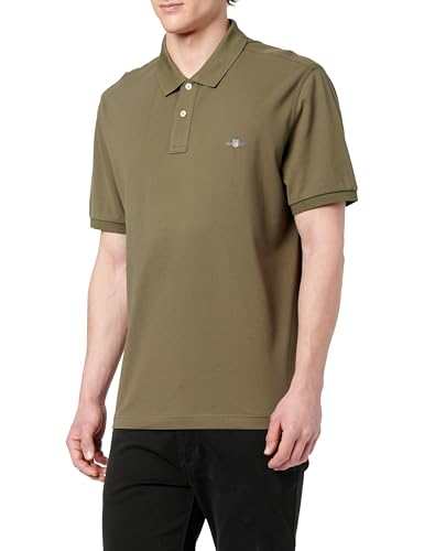 GANT Herren Slim Shield SS Pique Polo Polohemd, Juniper Green, Standard von GANT