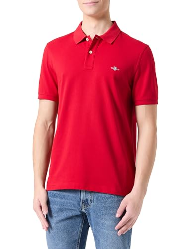 GANT Herren Slim Shield SS Pique Polo Polohemd, Ruby RED, S von GANT
