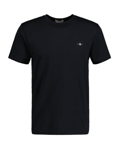GANT Herren Slim Shield T-shirt T Shirt, Schwarz, XXL EU von GANT