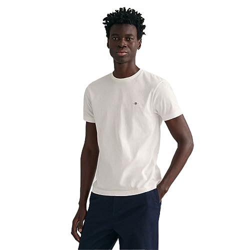 GANT Herren Slim Shield T-shirt T Shirt, Weiß, 3XL EU von GANT