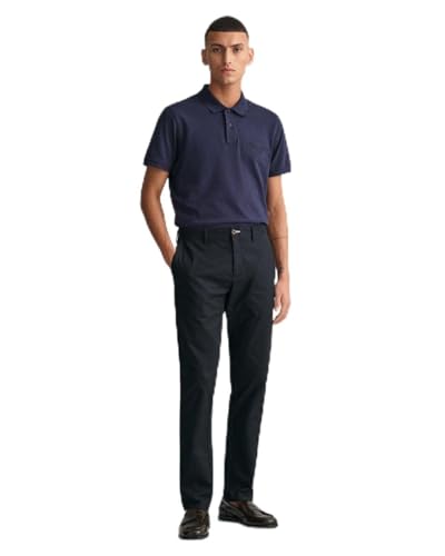 GANT Herren Slim TECH PREP Chinos Klassische Hose, Black, 29W / 34L von GANT