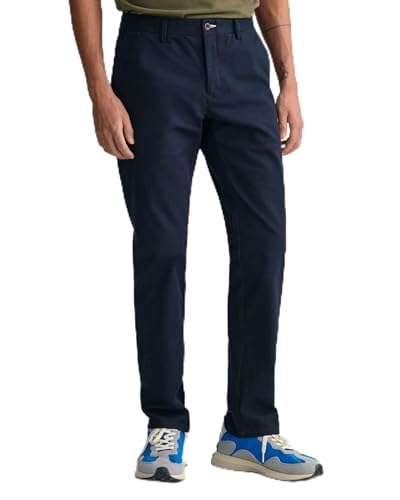 GANT Herren Slim TECH PREP Chinos Klassische Hose, Marine, 33W / 34L GANT Herren Slim TECH PREP Chinos Klassische Hose, Marine, 33W / 34L von GANT