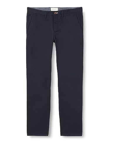 GANT Herren Slim Twill Chinos Klassische Hose, Marine, 34W / 30L von GANT