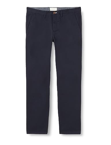 GANT Herren Slim Twill Chinos Klassische Hose, Marine, 34W / 34L von GANT