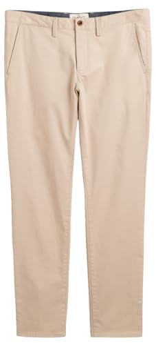 GANT Herren Slim Twill Chinos Klassische Hose, Putty, 34W x 32L von GANT