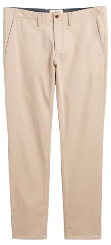 GANT Herren Slim Twill Chinos Klassische Hose, Putty, 40W x 32L von GANT