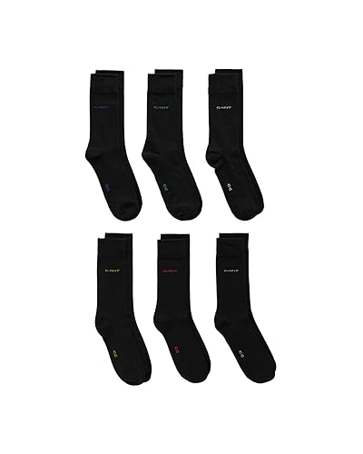 GANT Herren Soft Cotton 6-Pack Socken, Black, 43-45 von GANT